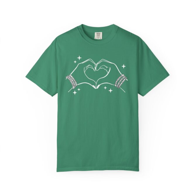 Heart Hands Garment-Dyed T-Shirt, Casual Love Tee, Gift for Friends, Birthday, Valentine's Day, Soft Cotton Shirt - Image 3