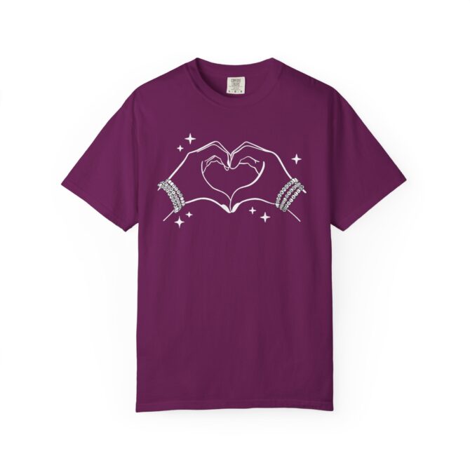 Heart Hands Garment-Dyed T-Shirt, Casual Love Tee, Gift for Friends, Birthday, Valentine's Day, Soft Cotton Shirt - Image 9