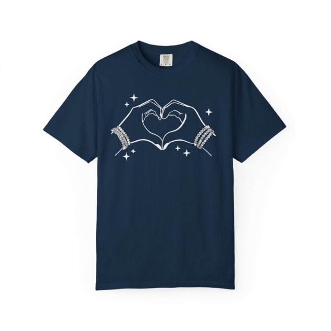 Heart Hands Garment-Dyed T-Shirt, Casual Love Tee, Gift for Friends, Birthday, Valentine's Day, Soft Cotton Shirt - Image 5