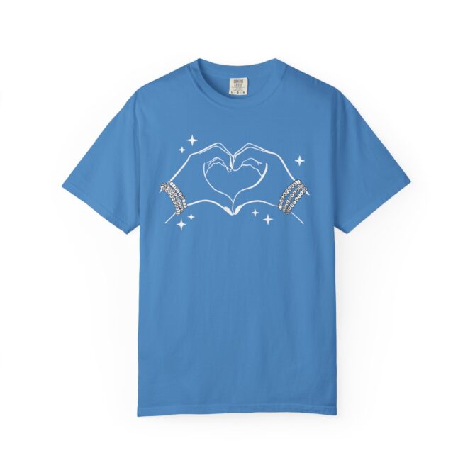 Heart Hands Garment-Dyed T-Shirt, Casual Love Tee, Gift for Friends, Birthday, Valentine's Day, Soft Cotton Shirt - Image 4