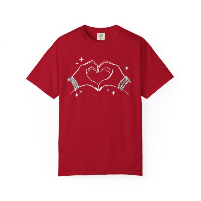Heart Hands Garment-Dyed T-Shirt, Casual Love Tee, Gift for Friends, Birthday, Valentine's Day, Soft Cotton Shirt - Image 11