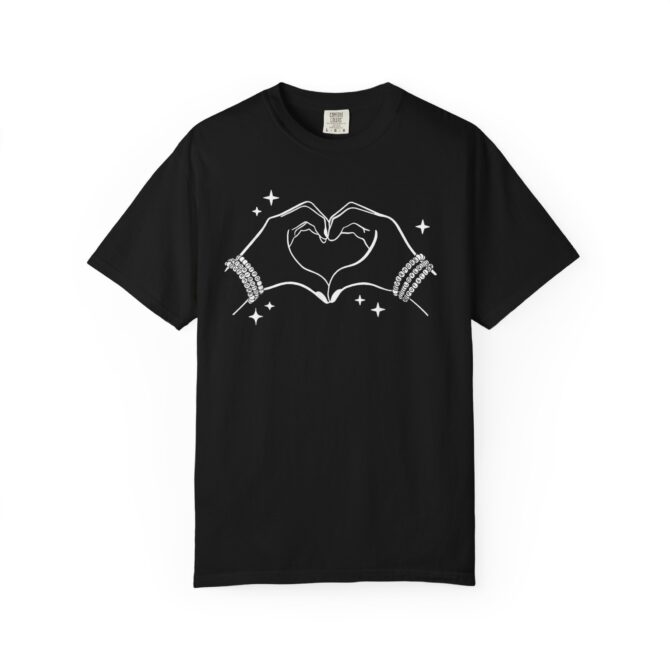 Heart Hands Garment-Dyed T-Shirt, Casual Love Tee, Gift for Friends, Birthday, Valentine's Day, Soft Cotton Shirt
