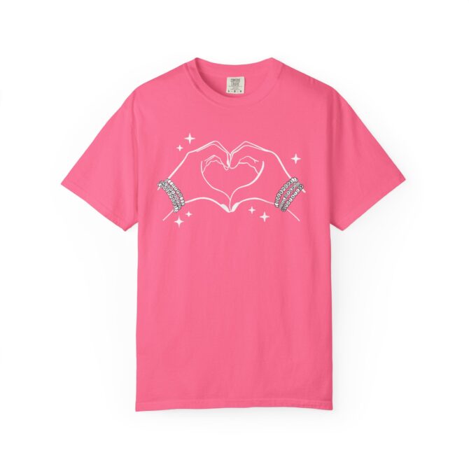 Heart Hands Garment-Dyed T-Shirt, Casual Love Tee, Gift for Friends, Birthday, Valentine's Day, Soft Cotton Shirt - Image 7